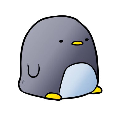 Tatlı penguen çizgi filminin vektör çizimi