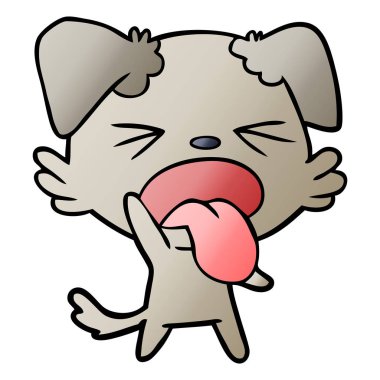 vektör çizim karikatür köpek bıkkın