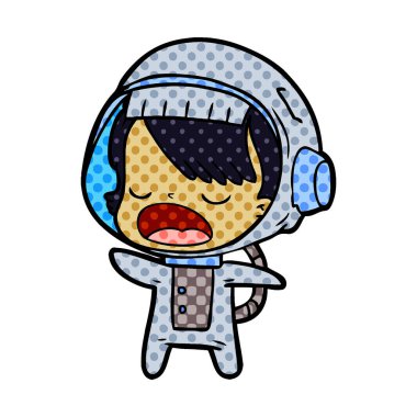 çizgi film konuşan astronot kadın