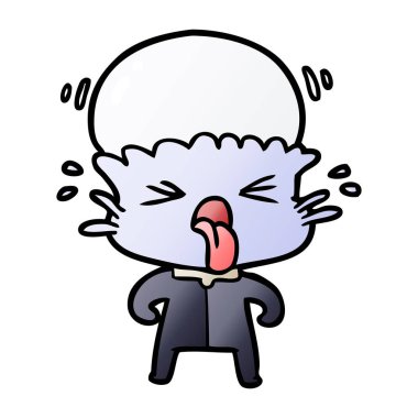 garip karikatür uzaylı vektör çizim