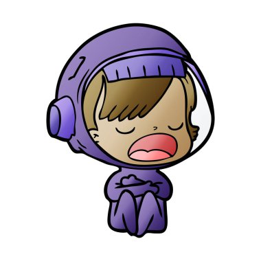  astronot konuşuyor karikatür vektör çizim