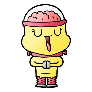 mutlu karikatür robot vektör çizim