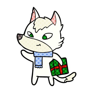 Dostu karikatür Noel kurt