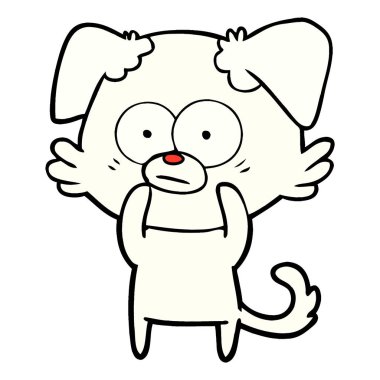 vektör çizim gergin köpek çizgi film