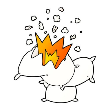 vektör çizim karikatür yastık kavgası