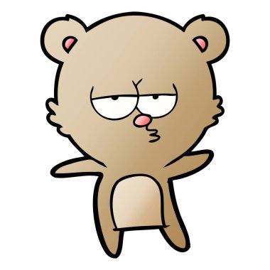 vektör çizim sıkılmış ayı çizgi film