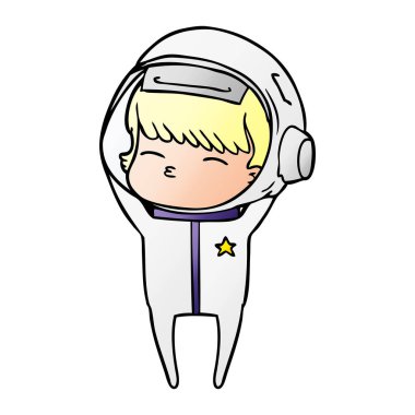 vektör çizim karikatür meraklı astronot