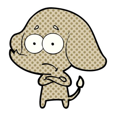 vektör çizim karikatür emin fil