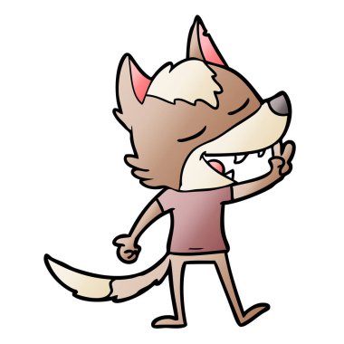 barış işareti veren çizgi film kurt