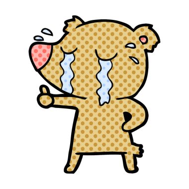 vektör çizim ayı ağlıyor çizgi film