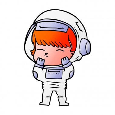 vektör çizim karikatür meraklı astronot