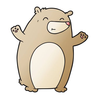 mutlu karikatür ayı vektör çizim