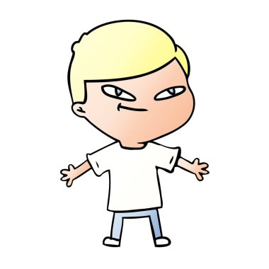 Çizgi film çocuğunun vektör çizimi