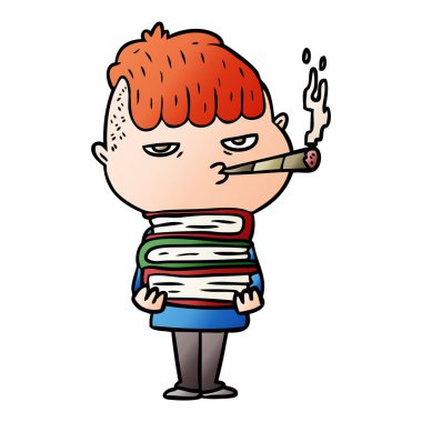 vektör çizim karikatür adam Sigara