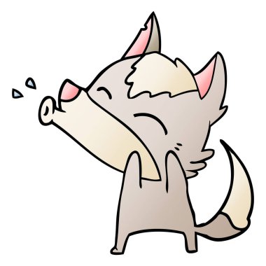 uluyan kurt karikatür, vektör çizim