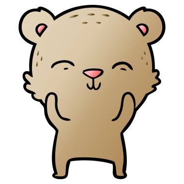 mutlu karikatür ayı vektör çizim