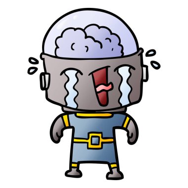 vektör çizim ayı ağlıyor çizgi film