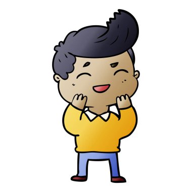 vektör çizim karikatür man gülüyor