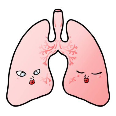 vektör çizim karikatür akciğer