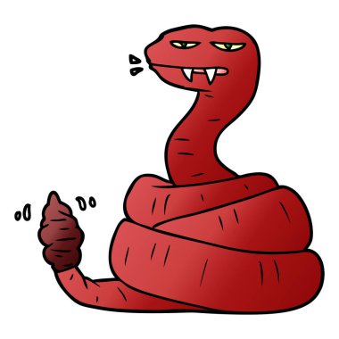 vektör çizim karikatür kızgın çıngıraklı yılan