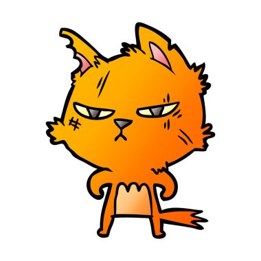 vektör çizim zor karikatür kedi