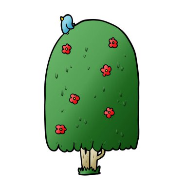 Çizgi film ağacının vektör çizimi