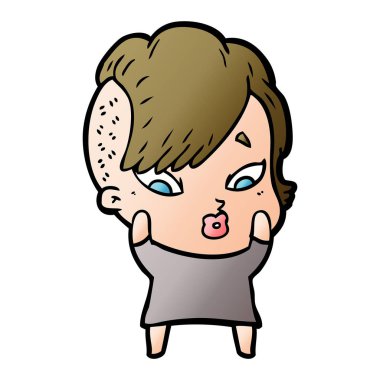 vektör çizim karikatür sürpriz kız