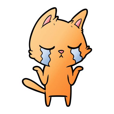 vektör çizim ayı ağlıyor çizgi film