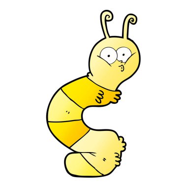 komik karikatür caterpillar vektör çizim