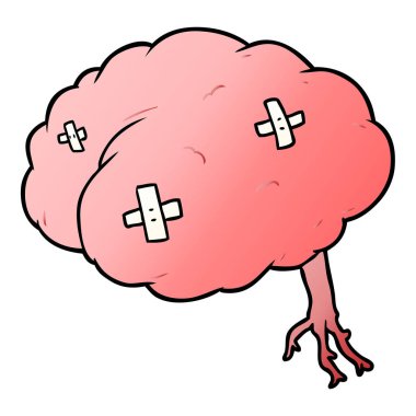 vektör çizim karikatür beyin