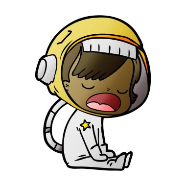  astronot konuşuyor karikatür vektör çizim