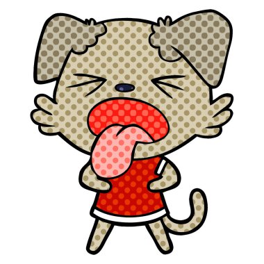 vektör çizim karikatür köpek bıkkın