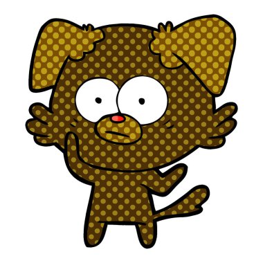 vektör çizim gergin köpek çizgi film