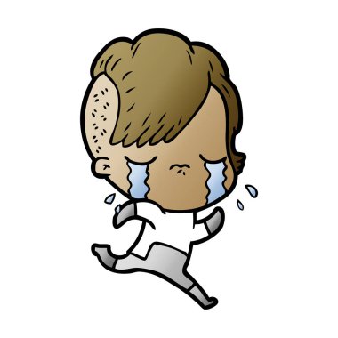 vektör çizim ayı ağlıyor çizgi film