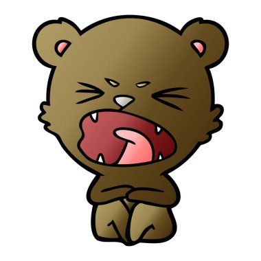 kızgın çizgi film ayı vektör çizim