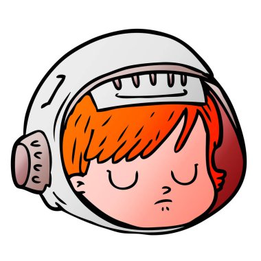 vektör çizim karikatür astronot yüz