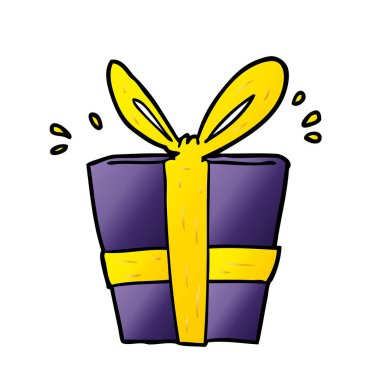 vektör çizim karikatür hediye sarılmış