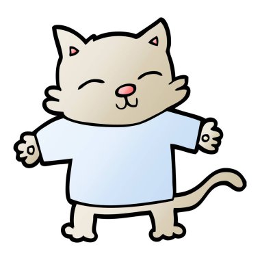 vektör çizim karikatür mutlu kedi