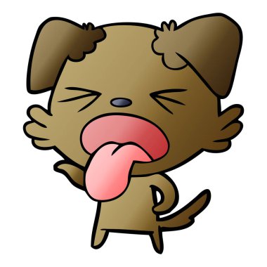 vektör çizim karikatür köpek bıkkın