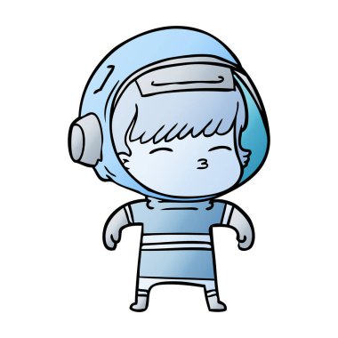 vektör çizim karikatür meraklı astronot