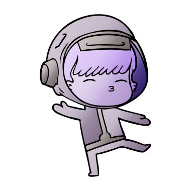 vektör çizim karikatür meraklı astronot