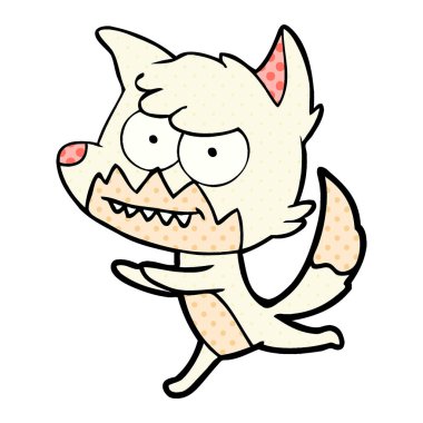 vektör çizim karikatür sırıtan Fox