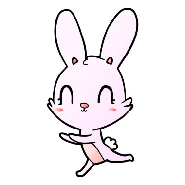 Tatlı çizgi film tavşanının vektör çizimi