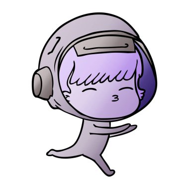 vektör çizim karikatür meraklı astronot