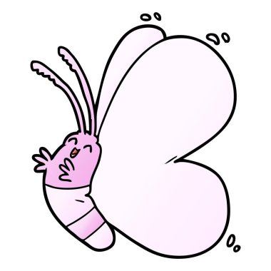 Komik karikatür kelebek vektör çizim