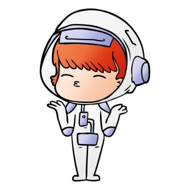vektör çizim karikatür meraklı astronot