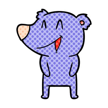  ayı karikatür gülen vektör çizim