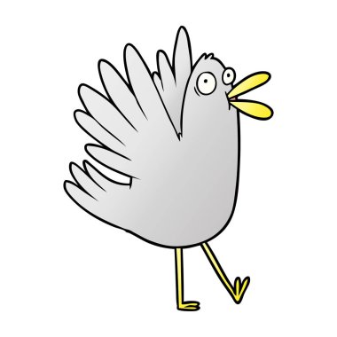 vektör çizim karikatür kuş ciyaklıyordu