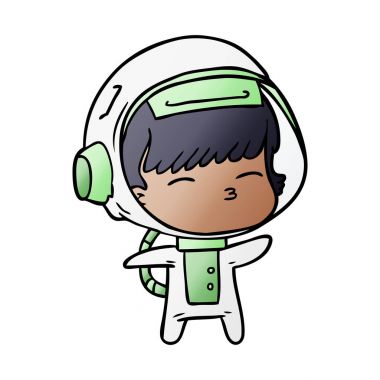 vektör çizim karikatür meraklı astronot