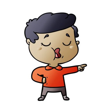  vektör çizim konuşuyor karikatür adam